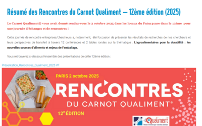 Rencontres Qualiment 2025 : agroalimentaire et durabilité